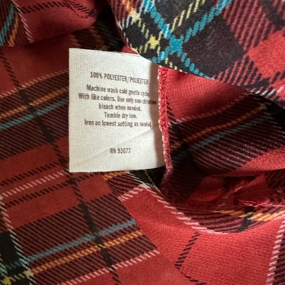 Y2K Decree Plaid Blouse Semi-Sheer Red Teal Yellow Button Front Women’s Medium - Picture 13 of 16